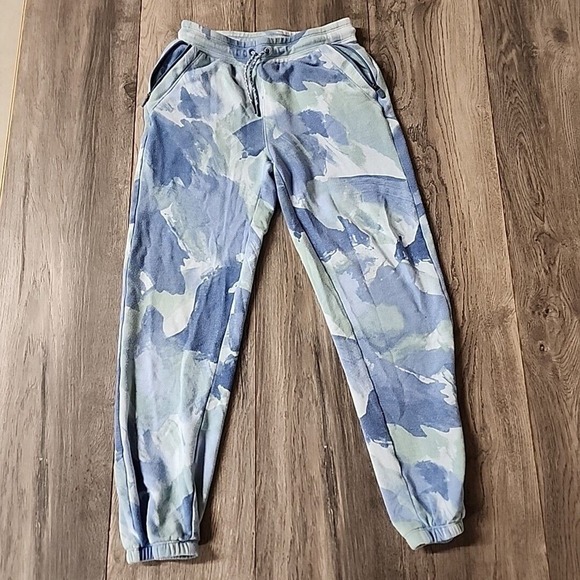 Athleta Warm-Up Pants Girl's Size M (8-10) Side Pocket Blue Green - Picture 4 of 4